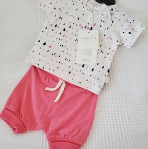 BRAND NEW Organic cotton two piece baby girl set